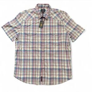 Lucky Brand multi-coloured plaid button-up shirt #plaidshirt